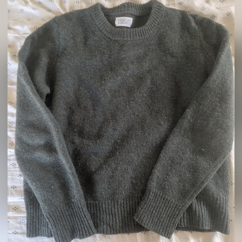 Toast Crewneck Sweater in Charcoal Gray